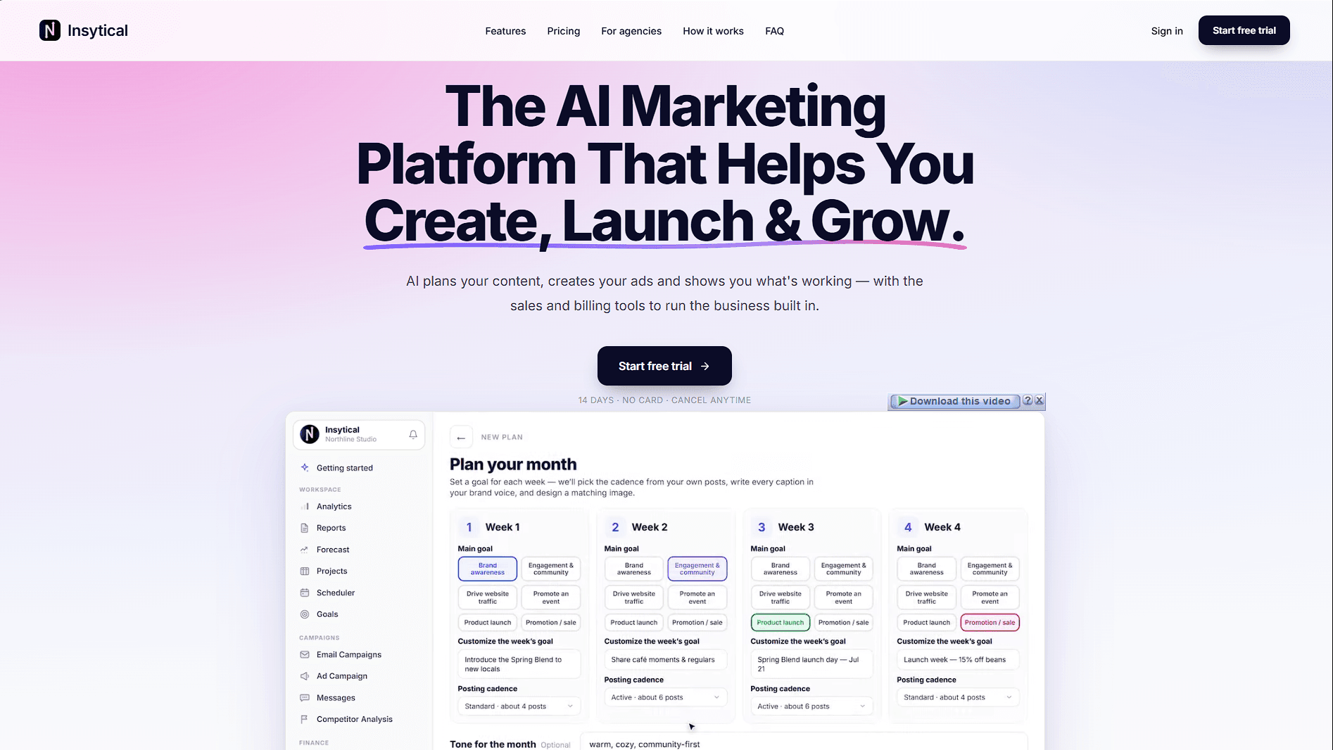 Insytical website preview